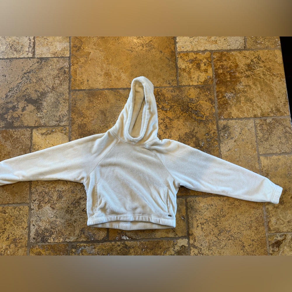 White Hollister Fluffy Hoodie